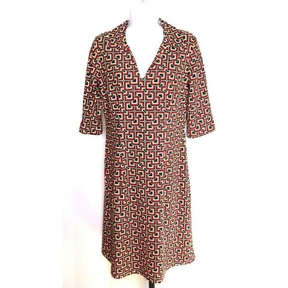 jude Connally Geo Print Michelle Sheath Dress S - Picture 2 of 7